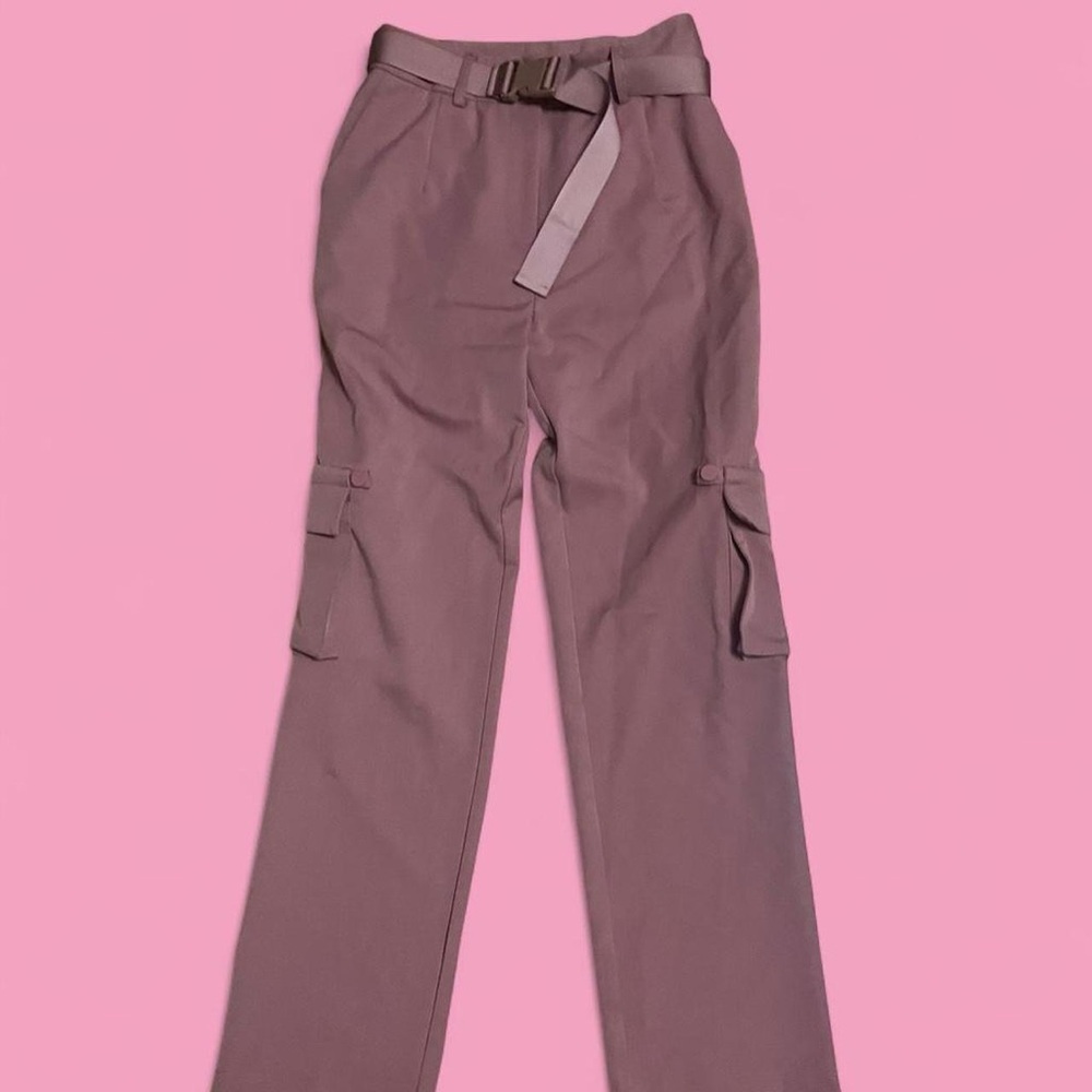 SOLD! JLUXELABEL Mauve Cargo Pants with Belt